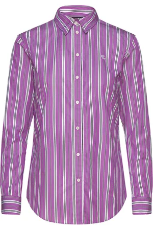 Ralph Lauren Classic Fit Striped Broadcloth Shirt Purple