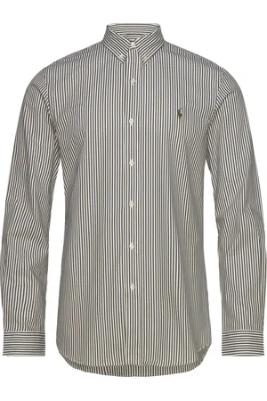 Ralph Lauren Slim Fit Striped Stretch Poplin Shirt Green
