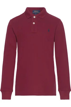 Ralph Lauren Cotton Mesh Long-Sleeve Polo Shirt Red