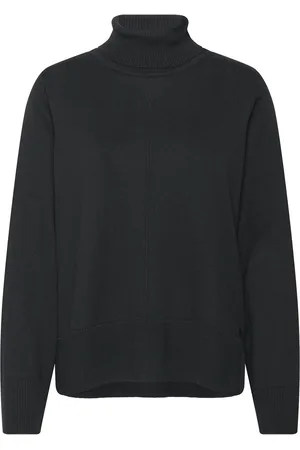 Cream Cranva Rollneck Pullover Black