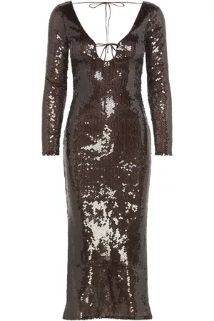 Bardot Verona Sequin Maxi Dress Brown