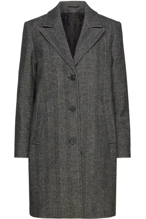 SELECTED Slfnew Alma Wool Coat Herringb Noos Grey