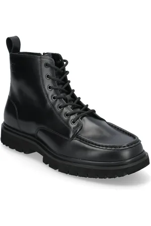 Calvin Klein Eva Boot Mid Laceup Unform Dress Black