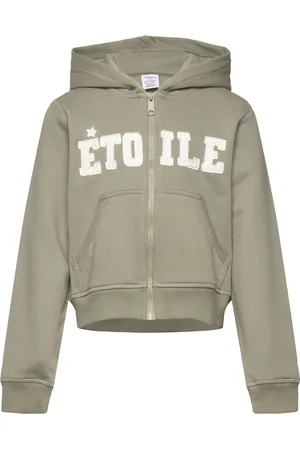 Lindex Sweatshirt Hoodie Zipp Green