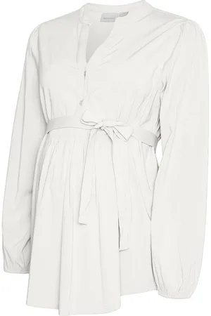 Mama;licious Mlelva Lia L/S Wo Top 2F White