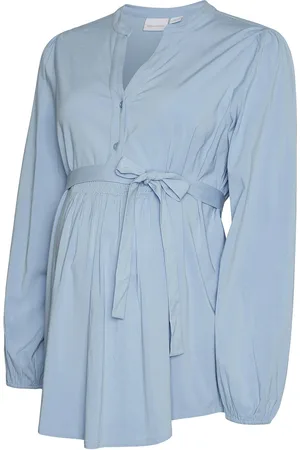 Mama;licious Mlelva Lia L/S Wo Top 2F Blue