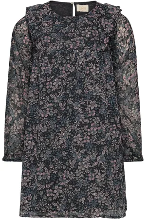 Creamie Dress Flower Dobby Navy