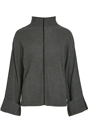 VILA Vivigga L/S Contrast Knit Pullover/Ka Grey