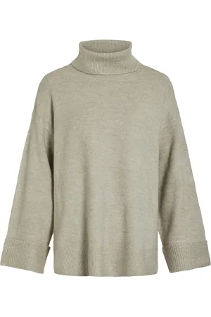 VILA Virolfie L/S Highneck Knit Pullover/Ka Beige