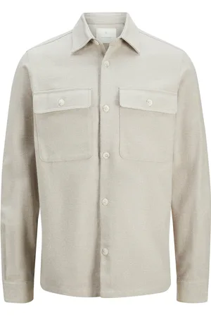 JACK & JONES Jprraymond Melange Solid Ls Overshirt Sn Beige Jack & J S