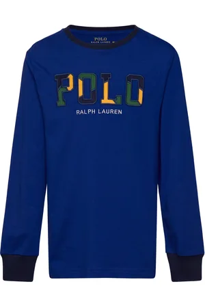 Ralph Lauren Corduroy-Logo Cotton Long-Sleeve Tee Blue