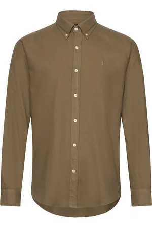 Morris Brushed Twill Shirt-Classic Fit Khaki