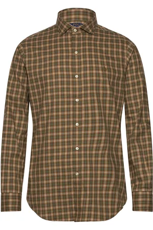 Ralph Lauren Custom Fit Plaid Twill Shirt Khaki
