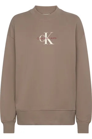 Calvin Klein Textured Monologo Crewneck Beige