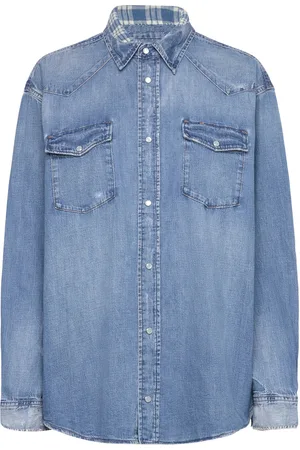Ralph Lauren Over Fit Denim Western Shirt Blue