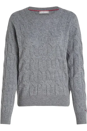 Tommy Hilfiger Soft Wool Cable C-Nk Ls Swt Grey