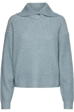Filippa K Ribbed Collar Sweater Blue