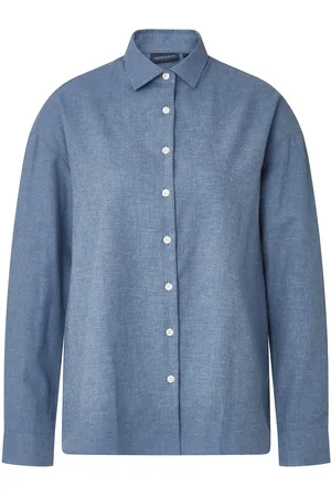 Lexington Edith Cotton Flannel Shirt Blue