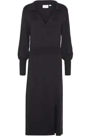 VILA Vicomfy L/S Collar Rib Knit Dress - Noos