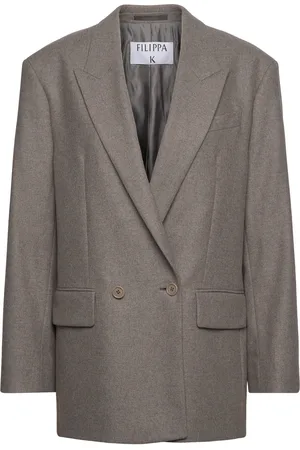 Filippa K Double Breasted Flannel Blazer Grey