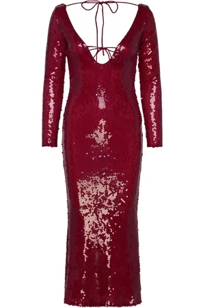 Bardot Verona Sequin Maxi Dress Red