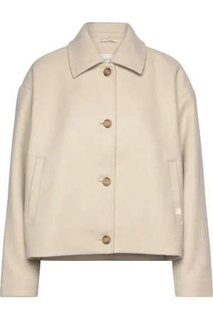 Calvin Klein Short Wool Blend Jacket Beige