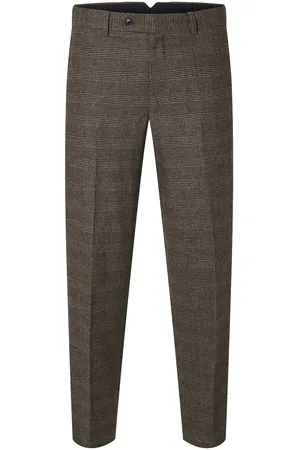 SELECTED Slhslim-Reed Wool Trs Noos Brown