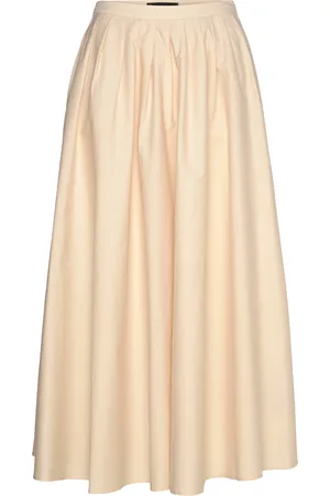 MANGO Pleated Midi-Skirt Beige