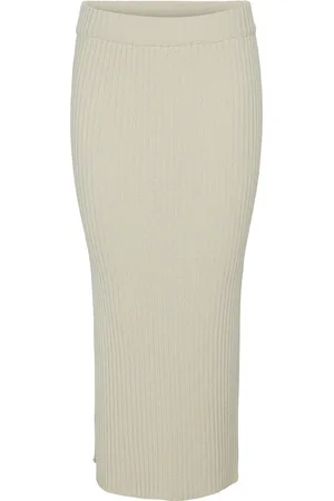 Y.A.S Mavi Hw Ankle Knit Skirt - D2D Cream