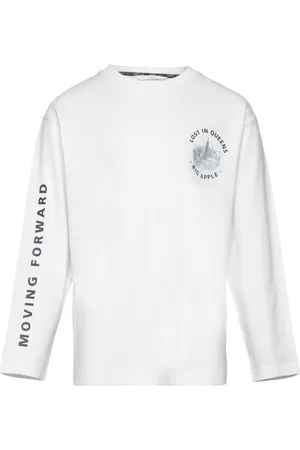 MANGO Printed Long Sleeve T-Shirt White