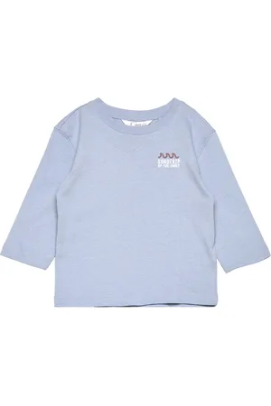 MANGO Long-Sleeved T-Shirt With Embossed Print Blue