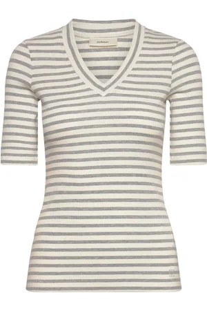 INWEAR Dagnaiw Striped V-Neck Mix Ss Grey