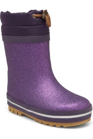 Mikk-Line Short Winter Wellies - Glitter Purple