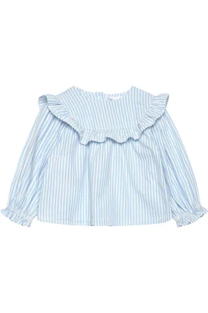 MANGO Striped Blouse Blue