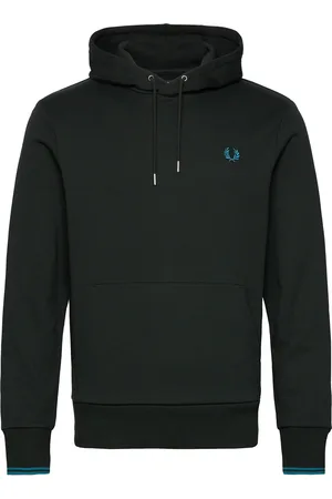 Fred Perry Tipped Hooded Sweatsh Black