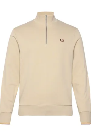 Fred Perry Half Zip Sweatshirt Beige