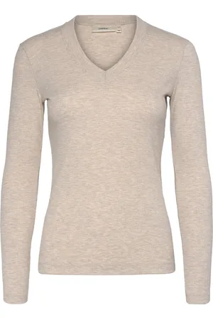 INWEAR Dagnaiw Melange V-Neck Ls Beige