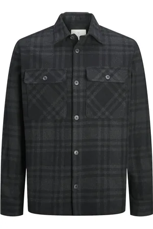 JACK & JONES Jprraymond Melange Check Ls Overshirt Sn Black Jack & J S