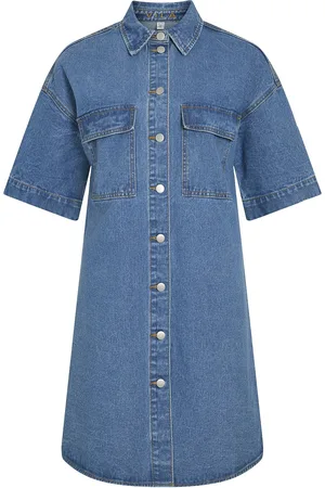 VILA Vimaya 2/4 Denim Dress Blue