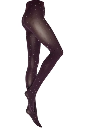 Sneaky Fox Dot Tights Purple