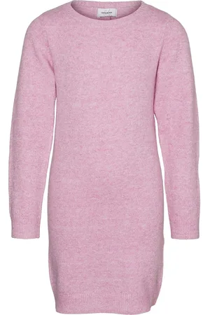 VERO MODA Vmdoffy Ls O-Neck Dress Ga Girl Noos Pink