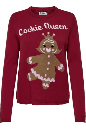 ONLY Onlxmas Gingerbread Ls O-Neck Box Knt Red