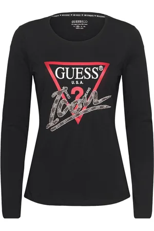 Guess Ls Rn Icon Tee Black