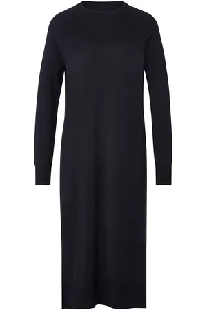 Lexington Ivana Cotton/Cashmere Blend Knitted Dress Navy