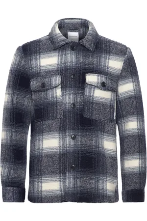 Lindbergh Checked Overshirt Navy