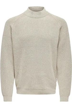 Only & Sons Onsfelip Life Reg 5 Twist High Neck Knit Beige