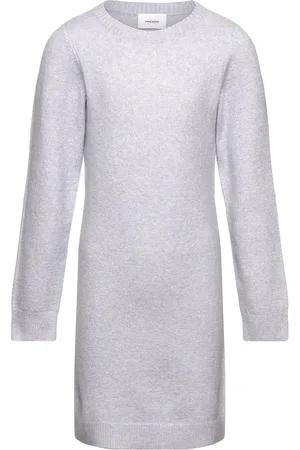 VERO MODA Vmdoffy Ls O-Neck Dress Ga Girl Noos Grey