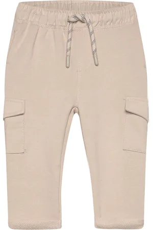 MANGO Cotton Jogger Cargo Trousers Beige