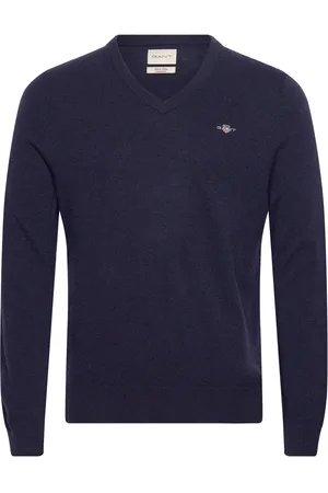 GANT Extrafine Lambswool V-Neck Navy
