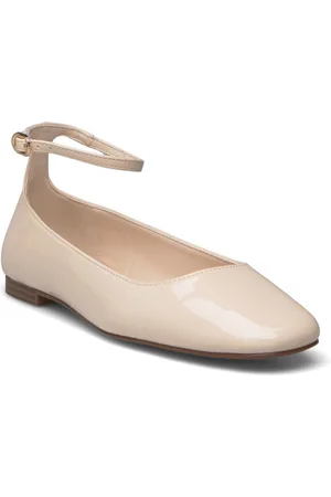 MANGO Patent Leather-Effect Ballet Flats Cream